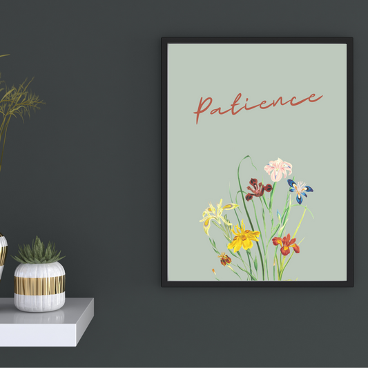 Digital Printable Floral Patience Art Poster