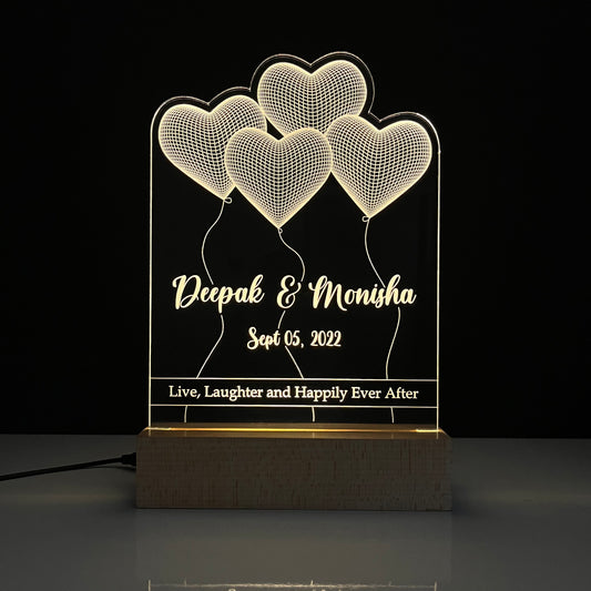 Customized Couple Name with Quote Lamp