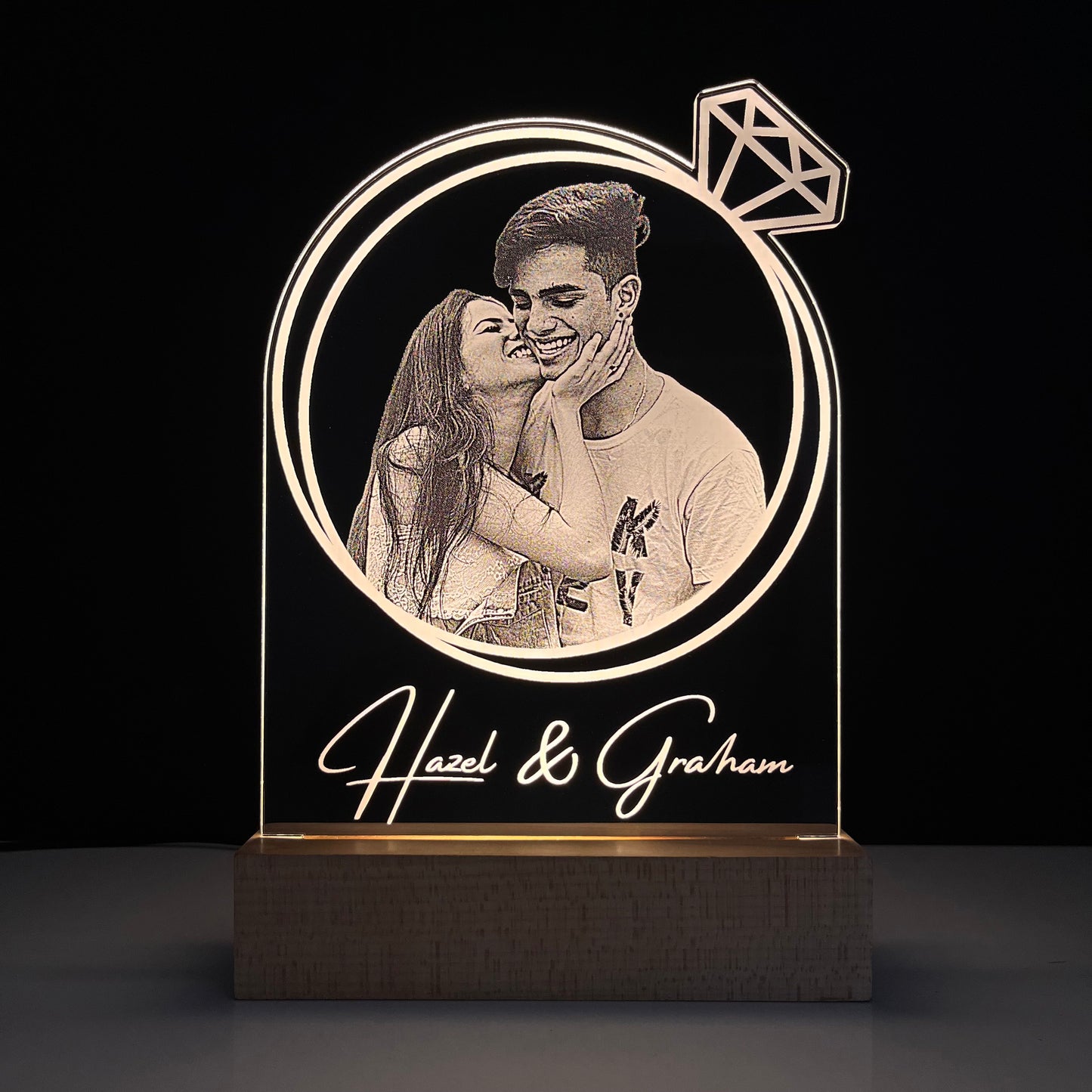 Customized Photo Lamp with Name Ring Design