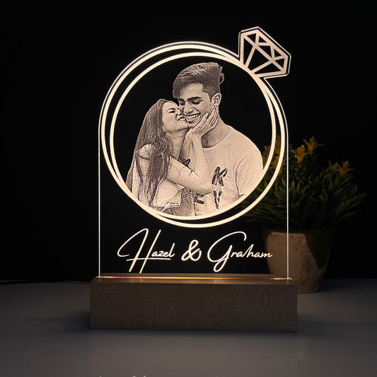 Customized Photo Lamp with Name Ring Design