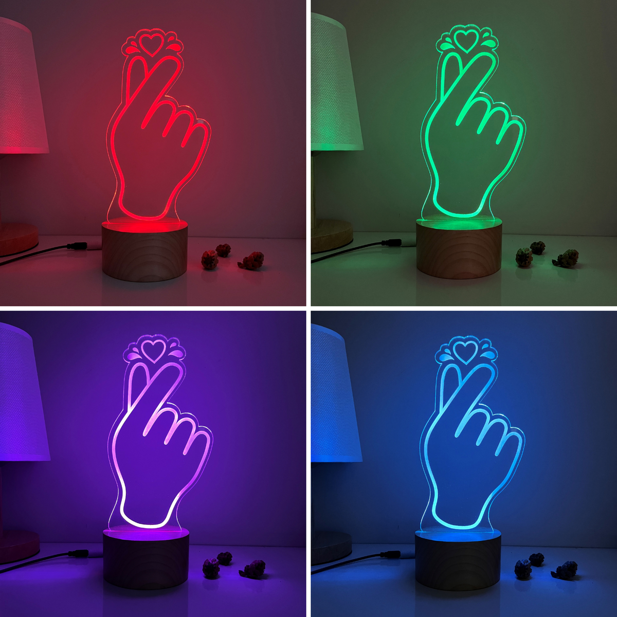 Finger heart lamp hot sale