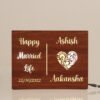 Couple Name Lamp with Date and "Happy Married Life" Message