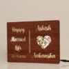 Couple Name Lamp with Date and "Happy Married Life" Message