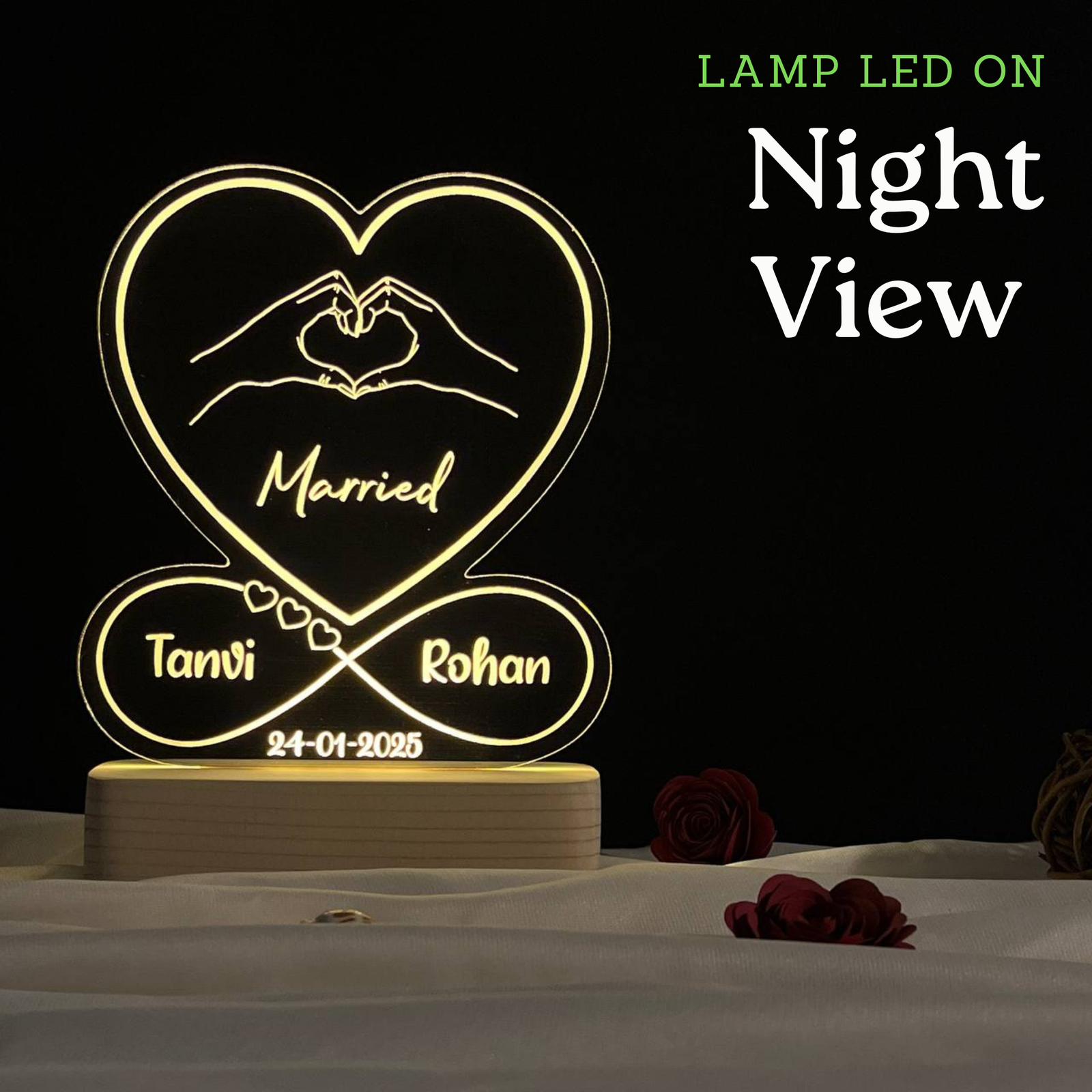 Couple Name Lamp Heart Infinty Design - Image 5