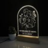 Couple Name Lamp with Date and Line Art Design