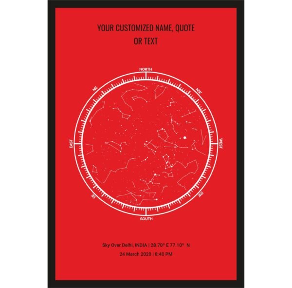 Customized Star Map Frame with Personal Quote or Message