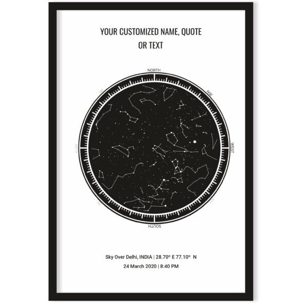 Customized Star Map Frame with Personal Quote or Message