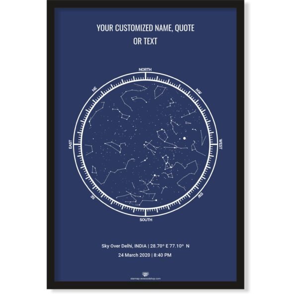 Customized Star Map Frame with Personal Quote or Message