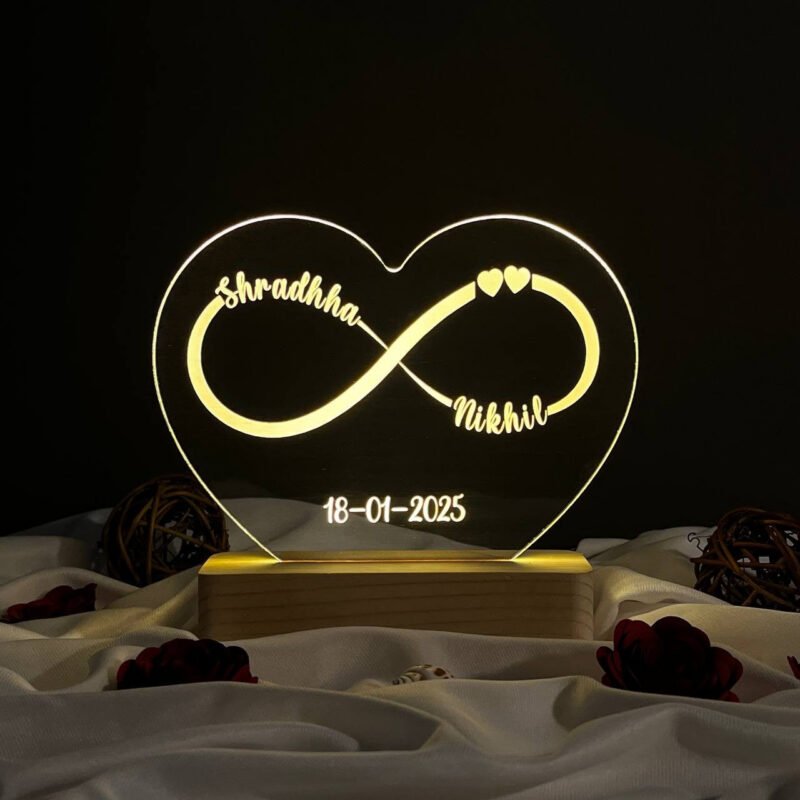 Customized Couple Name Lamp Infinty Design - Image 1