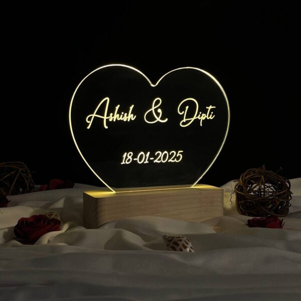 D024 Couple Name Lamp Heart Design