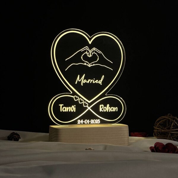D04 Couple Name Lamp Heart Infinty Design