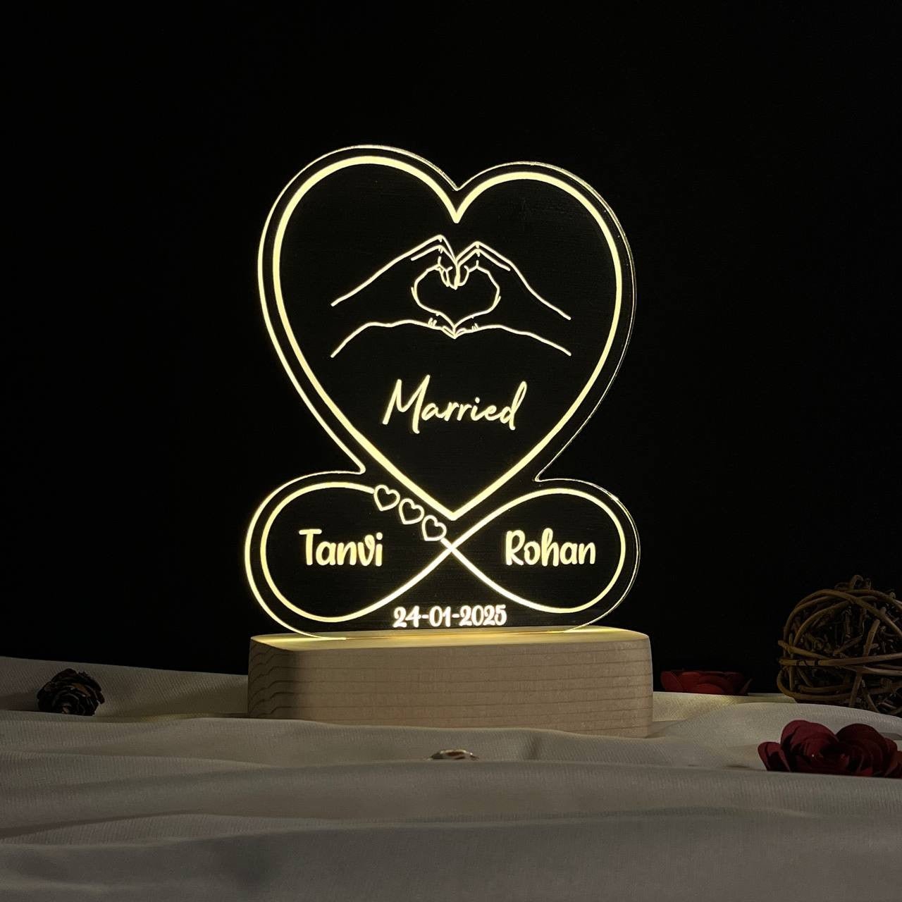 Couple Name Lamp Heart Infinty Design - Image 7