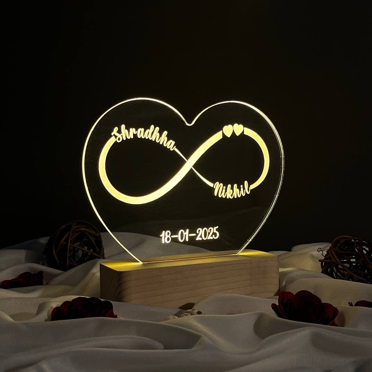Customized Couple Name Lamp Infinty Design - Image 7