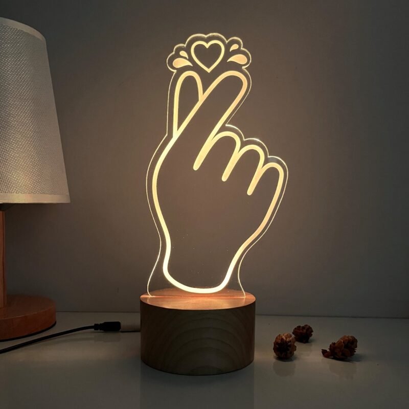 Finger Heart LED Lamp - Image 1
