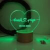 Customized Heart Shape Couple Name Lamp