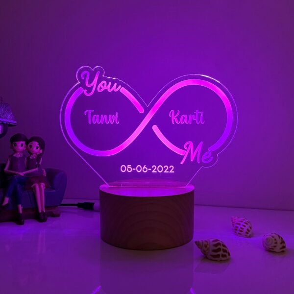 Infinity Couple Name Lamp