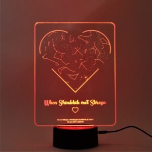 Customized Star Map Lamp with Heart Shape (Multicolored)