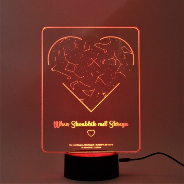 Customized Star Map Lamp with Heart Shape (Multicolored)