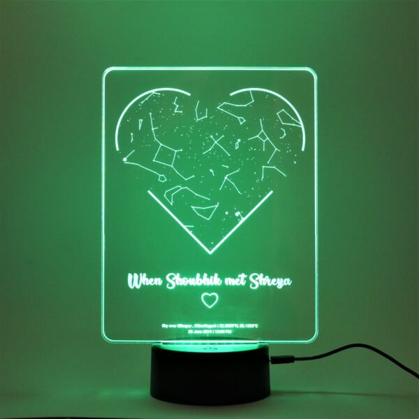 Customized Star Map Lamp with Heart Shape (Multicolored)
