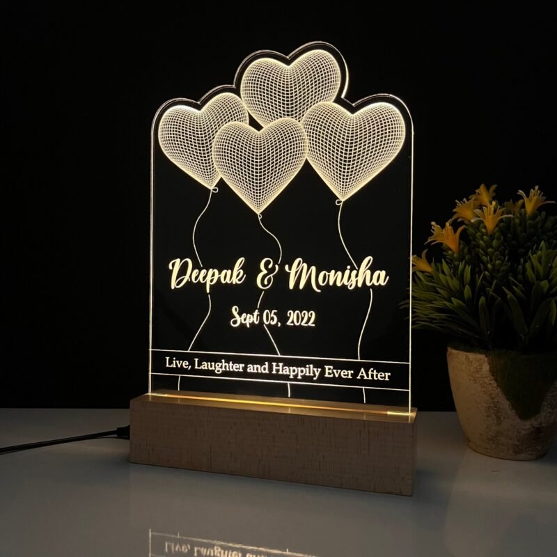 Customized Couple Name with Quote Lamp - Image 1