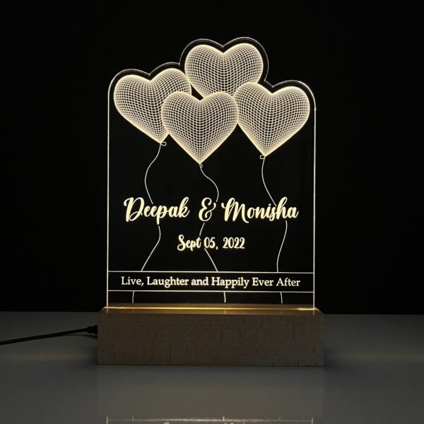 Customized Couple Name with Quote Lamp