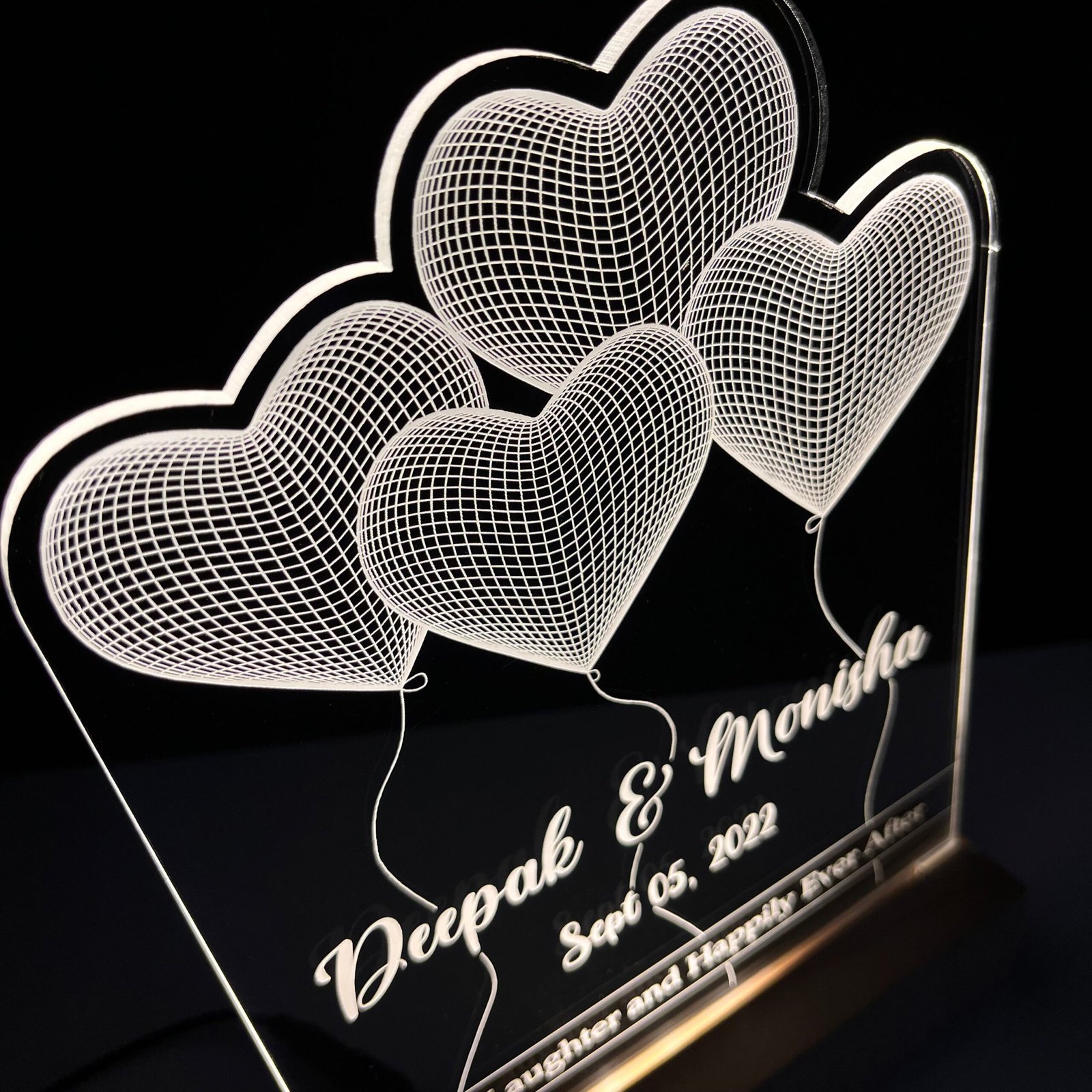 Customized Couple Name with Quote Lamp - Image 3