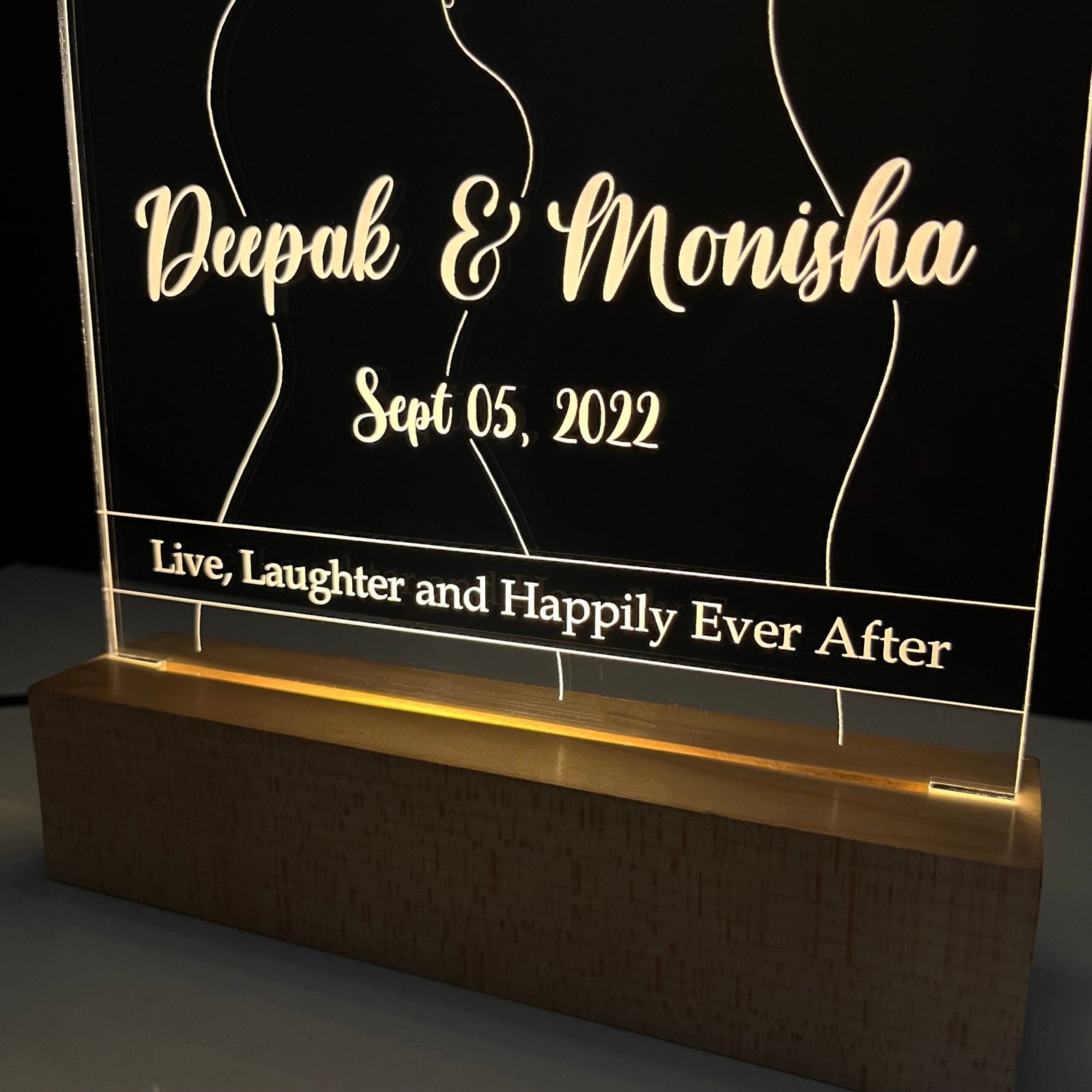 Customized Couple Name with Quote Lamp - Image 4