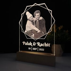 Couple Photo Lamp with Name & Date