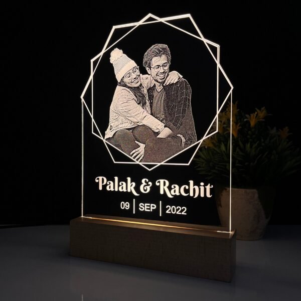Couple Photo Lamp with Name & Date