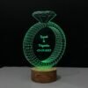 Diamond Ring Lamp with Customized Text