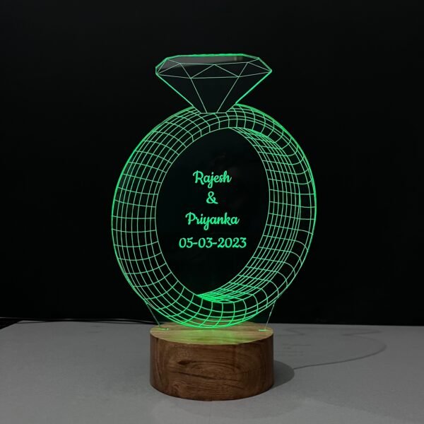 Diamond Ring Lamp with Customized Text