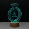 Diamond Ring Lamp with Customized Text