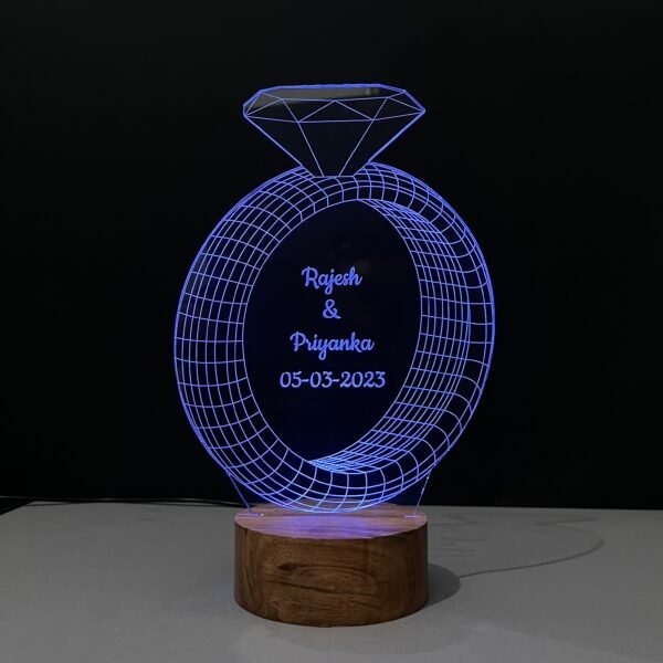 Diamond Ring Lamp with Customized Text