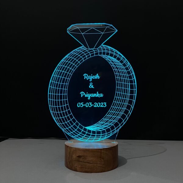 Diamond Ring Lamp with Customized Text