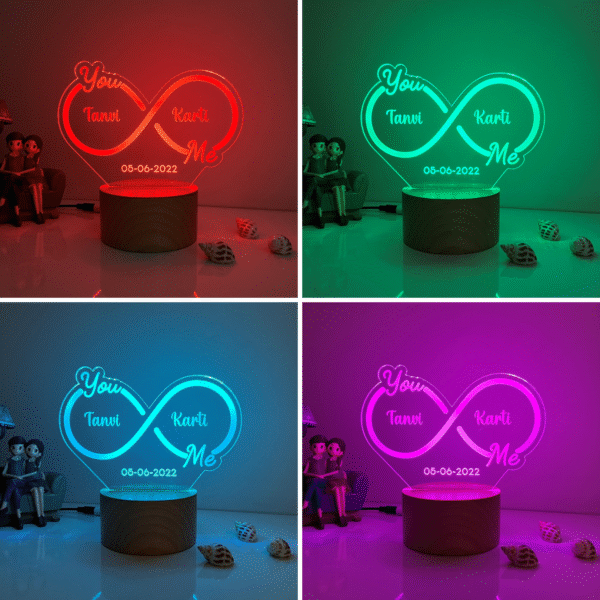 Infinity Couple Name Lamp