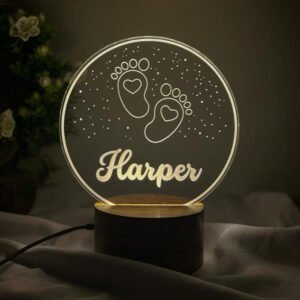 Baby Name Lamp with Feet Design