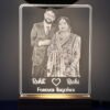 Couple Photo Lamp with  Name, Date, Custom Text