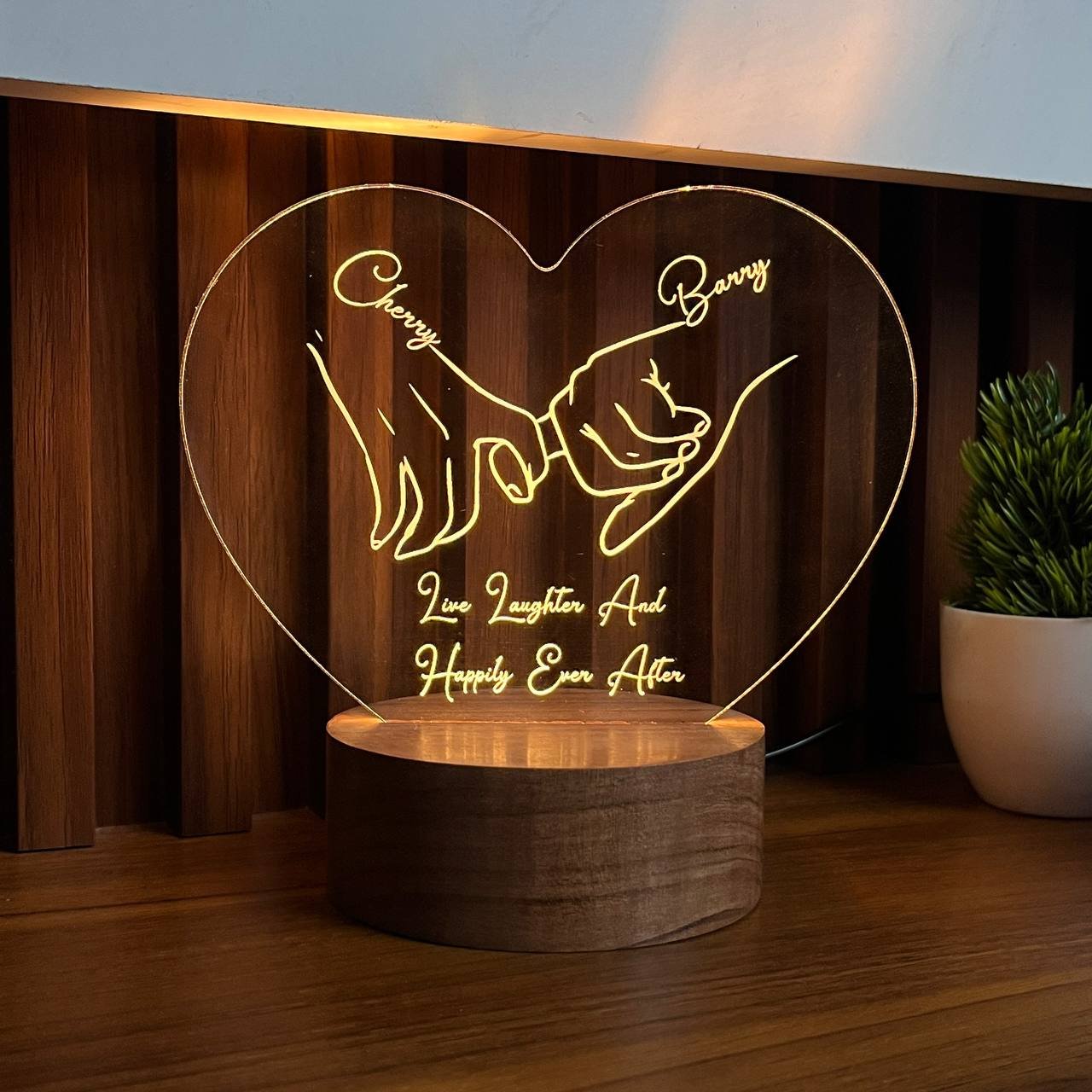 Personlaized Couple Name with Message Hands Design