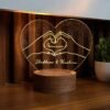 Couple Name Lamp with Hand Design 2