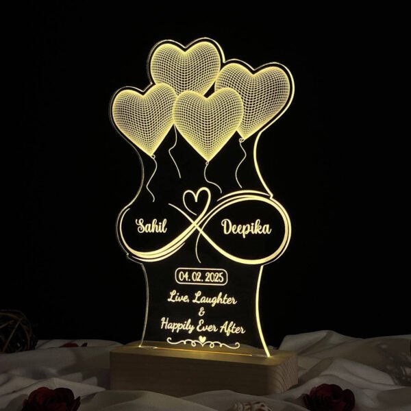 Couple Name Lamp Ballon Heart Design