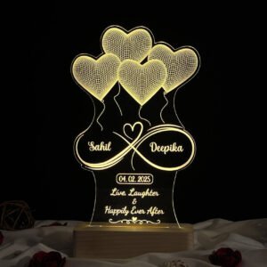 Couple Name Lamp Ballon Heart Design