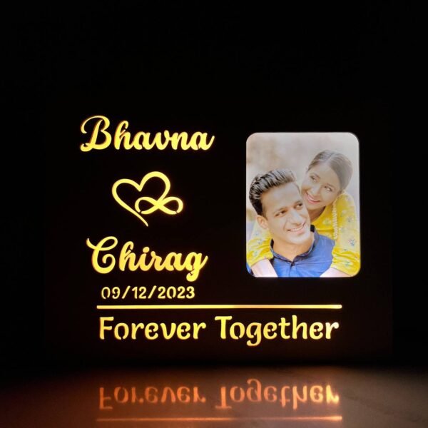 Couple Photo Name Lamp with Date Forever Together