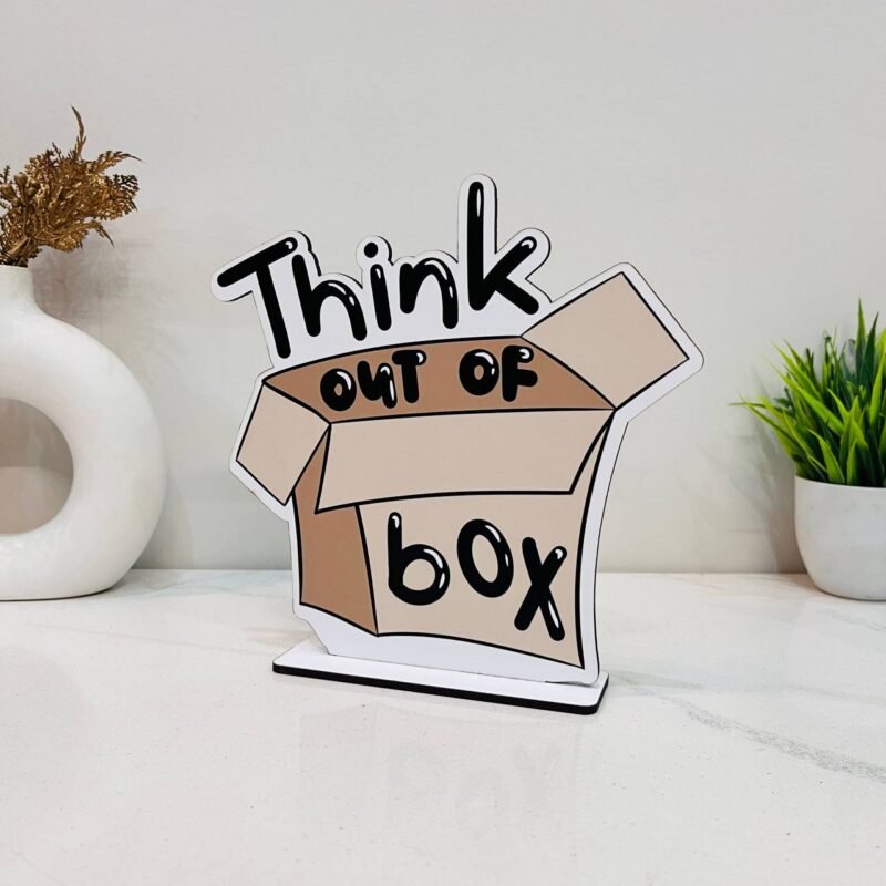 Think Out of Box Motivational Showpiece for Home Office Decorative Item - Image 1