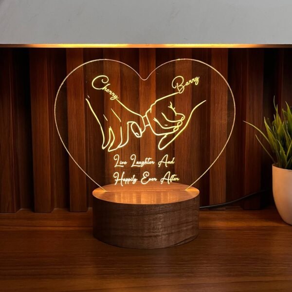 Personlaized Couple Name with Message Hands Design