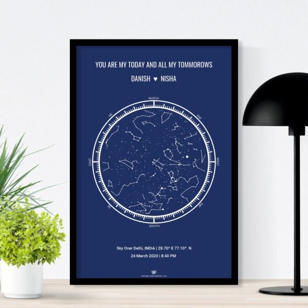 Customized Star Map Frame with Personal Quote or Message