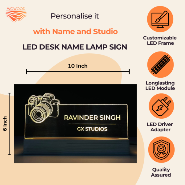 Personalized LED Desk Lamp for Photographers | Perfect Gift for Photography Lovers