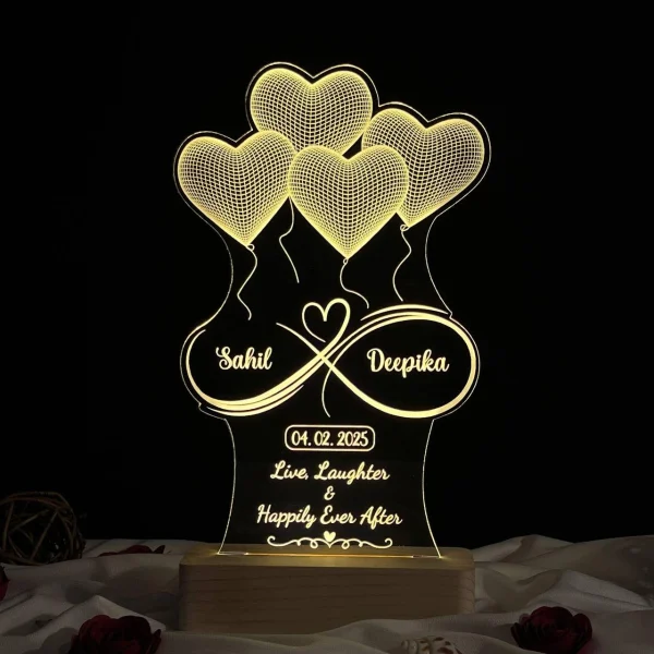 3d heart balloons infinity lamp