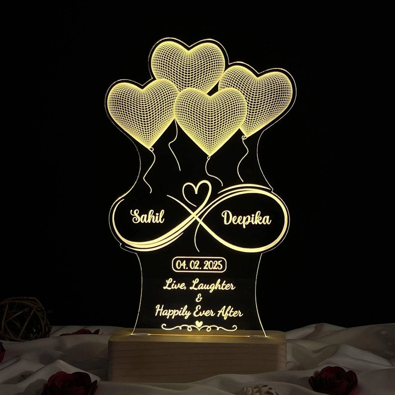 3d heart balloons infinity lamp