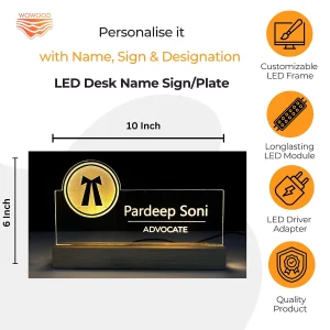 Name lamp for advocates – size 10 x 6 inch