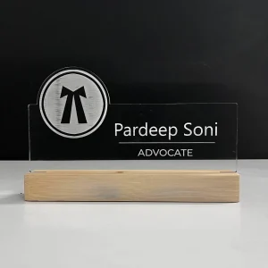 Name lamp for advocates – glowing on a desk
